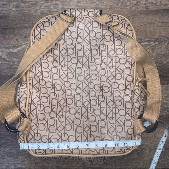 Calvin Klein Logo Large Brown Backpack - Picture 12 of 13